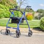 4 Wheel Rollator Walker Folding Aluminium Walking Aid with Seat Bag Brakes Image 3