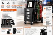 Heavy Duty Welding Cart with 4 Drawers and Gas Cylinder Storage