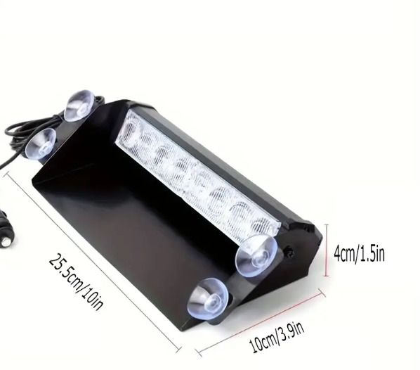 Car suction cup 8 strobe flashing light  LED  yellow and white