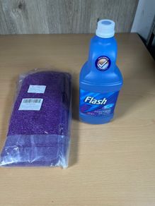 6 Resuable Microfibre Flash Power Mop Heads and Solution