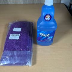 6 Resuable Microfibre Flash Power Mop Heads and Solution
