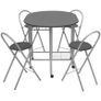 Five Piece Folding Dining Set MDF Black Image 3