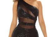 Black Sheer Lace Mini Babydoll Dress