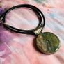 Chunky vintage moss agate pendant Image 3