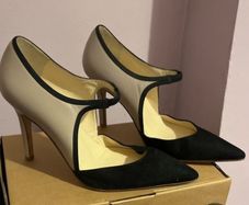 lkbennett taupe leather with black seude