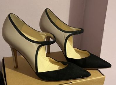 lkbennett taupe leather with black seude