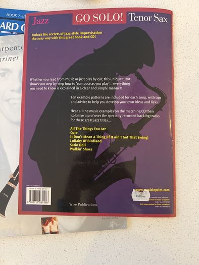 Sheet music GO Solo Jazz  Improvisation For Tenor Sax Book and CD