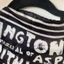 100% Pure Silk Square Scarf Black Cream Graphic Typography Script Print Image 6