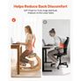 Ergonomic Kneeling Chair, Wooden Posture Knee Chair with Adjustable Thick Foam Cushions & Solid Wood Frame, Adjustable Height, Relief for Neck or Back Pain for Home, Office or Meditation, Gray Image 2