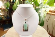 Sterling Silver 925 Aqua Chalcedony Pendant Necklace