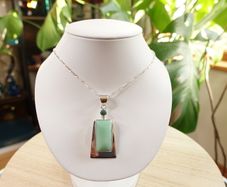 Sterling Silver 925 Aqua Chalcedony Pendant Necklace