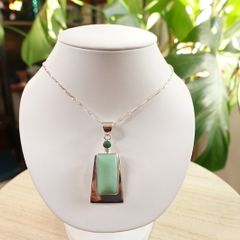 Sterling Silver 925 Aqua Chalcedony Pendant Necklace
