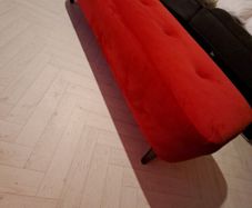 Vintage Red Velvet Cinema Footstool