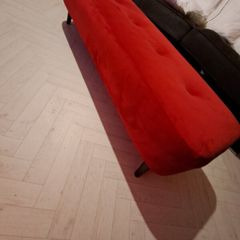 Vintage Red Velvet Cinema Footstool