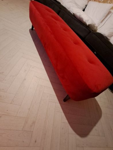Vintage Red Velvet Cinema Footstool