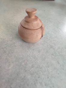Vintage wooden Salt cellar with lid, 1970's