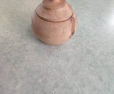 Vintage wooden Salt cellar with lid, 1970's