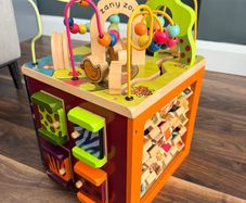Zany Zoo wooden activity cube