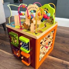Zany Zoo wooden activity cube