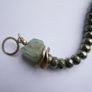 Vintage Pyrite and Jade Bracelet length 8" Image 6