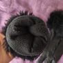 Black Faux Leather Gloves with Faux Fur Cuff Size Small Image 7