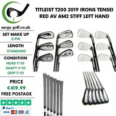 Titleist T200 2019 Irons / 5-Pw / Tensei Red AV AM2 Stiff / Left Hand
