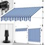 Clamp awning with hand crank balcony  White with Hand Crank Balcony Awning No Drilling Required Awning UV-Resistant and Height Adjustable Sun Protection Image 3