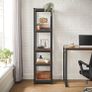 Heavy-duty shelf narrow with 5 shelves up to 400 kg loadable  adjustable shelves, industrial design, vintage brown-black Image 4