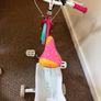 14inch Flamingo Kids Bike with Doll Carrier and  Stabilisers Excellent ConditioN Image 2
