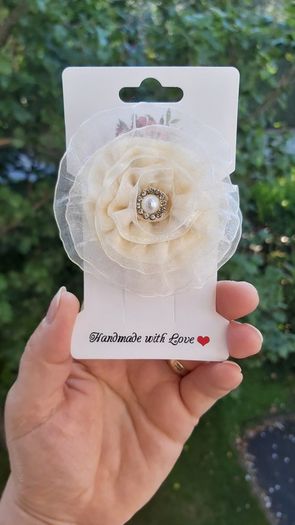 Ivory collection,  handmade hair clips