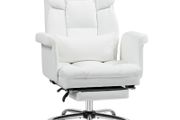 Ergonomic Office Chair, height-adjustable 48-56 cm, reclining backrest, footrest, White