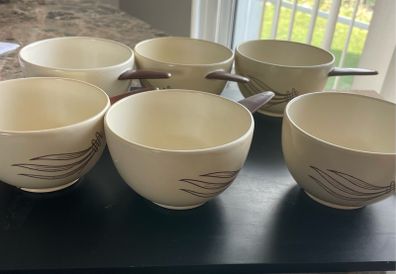 carlton ware handpainted vintage retro soup bowls