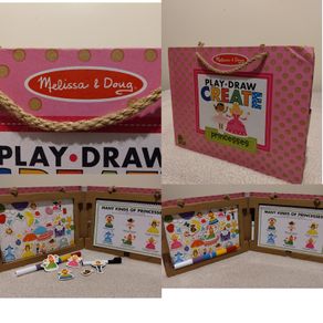 Melissa & Doug, Play, Draw, Create Reusable Drawing & Magnet Kit - Princesses