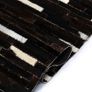 Rug Genuine Leather Patchwork 120x170 cm Stripe Black/White Image 2