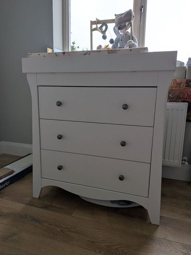 CuddleCo Clara  - 3 Drawer- Changing Unit - White