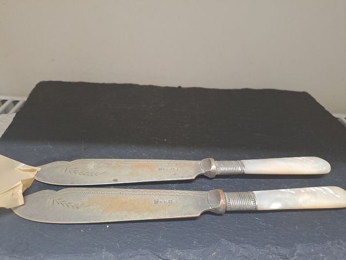 Antique Mother of Pearl fish knives