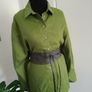 Linen oversize blouse green New size 12-14 Image 9