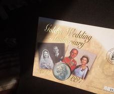 1997 Royal Golden Wedding Anniversary 5 Pound Coin First Day Cover (PNC) - Mint Condition