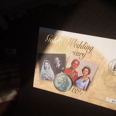 1997 Royal Golden Wedding Anniversary 5 Pound Coin First Day Cover (PNC) - Mint Condition
