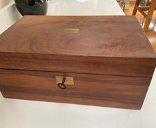 Antique walnut writing box