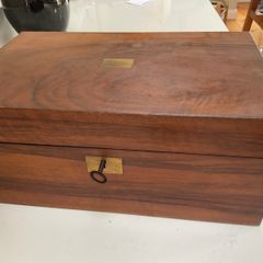 Antique walnut writing box