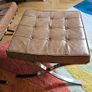 Midcentury modern Barcelona Chair Replica with Footstool Image 5