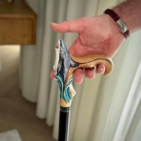 Unique Handmade Walking Stick, Shark Handle, Never Used