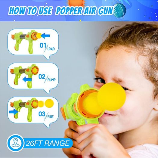 Shooting Games Toy for Kids, Moving Shooting Targets Kids Games with 2 Popper Air Guns and 40 Foam Bullets Outdoor Garden Toys for Age 3 4 5 6 7 8 9 10+ Years Old Kids Boys Girls (110 x 42cm)
