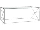 Coffee Table Silver 120x60x45 cm Stainless Steel and Glass