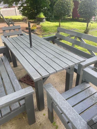 Hardwood large garden furniture set
