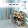 SALE | Shoe Rack, 4 Tier Bamboo Shoe Racks Storage Organizer Image 2