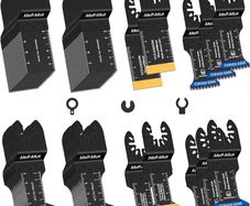 55PCS Titanium Multi Tool Blades, Universal Oscillating Multitool Blades for Wood Plastics Metal Cutting, Quick Release Oscillating Tool Accessories Compatible with DeWalt Makita Dremel and More