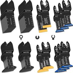55PCS Titanium Multi Tool Blades, Universal Oscillating Multitool Blades for Wood Plastics Metal Cutting, Quick Release Oscillating Tool Accessories Compatible with DeWalt Makita Dremel and More
