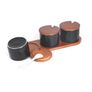 Brand New HASAYAKI Storage Jars, Set of 3 Stackable Ceramic Canisters 220 ml x3 Image 4